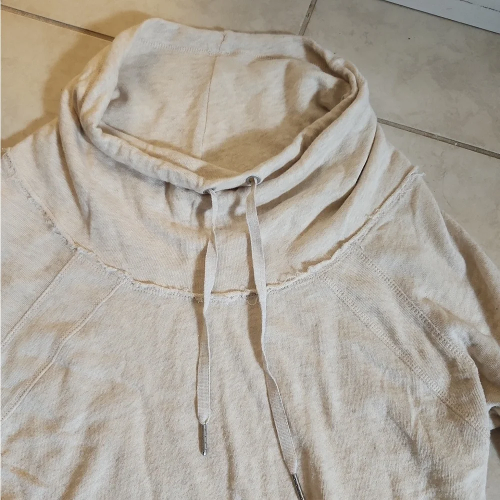 Calvin Klein cowl neck top womens small beige long sleeve lightweight